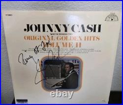 Johnny Cash Original Golden Hits Autographed Vinyl Record Album Cover Auth Pros