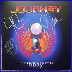 Journey Freedom LP Album with Signed Art Card by Band Autographed Vinyl
