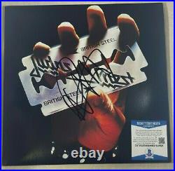 Judas Priest ROB HALFORD Signed British Steel Vinyl Record Album BECKETT