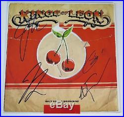 KINGS OF LEON Signed Autograph Holy Roller Novocaine Album Vinyl LP by All 4