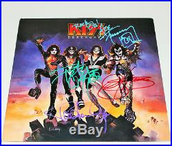 KISS BAND SIGNED'DESTROYER' VINYL RECORD ALBUM LP withCOA GENE SIMMONS STANLEY x4