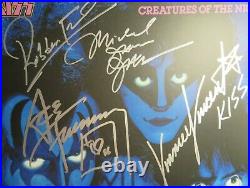 KISS Signed Autograph Creatures Of The Night Album Vinyl LP x5 Paul Stanley +