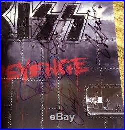 KISS Signed Autograph Revenge Album LP by All 4 Members Grey Marble Vinyl