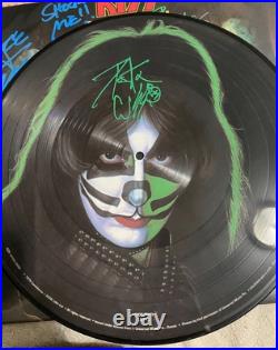 KISS Signed Vinyl Peter Criss Solo Album Picture Disc. Signed In Green Paint Pen