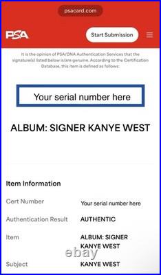 Kanye West Autographed PSA/DNA College Dropout Vinyl LP Album