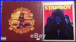 Kanye West Signed Vinyl Album PSA/DNA And The Weeknd Signed 8x10 Starboy Auto