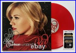 Kelly Clarkson Signed Wrapped In Red Vinyl Record Album Lp'christmas' Proof Jsa