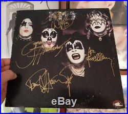 Kiss 1st Self Titled Vinyl Album Lp Signed By Gene Paul Peter & Ace Vinyl Nice
