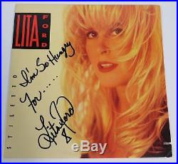 LITA FORD Signed Autograph Stiletto Album Vinyl Record LP The Runaways