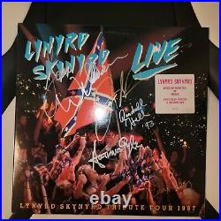 LYNYRD SKYNYRD signed vinyl album LIVE by 7 Artists
