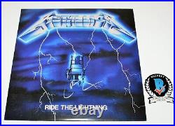 Lars Ulrich Signed Metallica Ride The Lightning Album Vinyl Lp Beckett Coa Band
