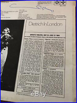 MARLENE DIETRICH original DOUBLE signed LP Vinyl Album Dietrich in London 1965
