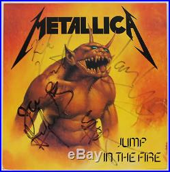 METALLICA BAND SIGNED JUMP IN THE FIRE VINYL ALBUM With 4 SIGS PSA/DNA W03773