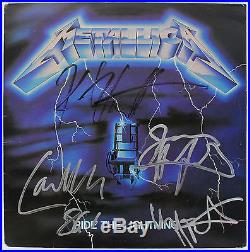 METALLICA BAND SIGNED RIDE THE LIGHTNING VINYL ALBUM With 4 SIGS PSA/DNA Y06829