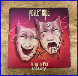 MOTLEY CRUE signed vinyl album THEATRE OF PAIN NIKKI SIXX & TOMMY LEE