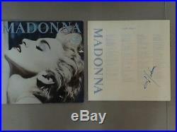 Madonna Genuinely Hand Signed True Blue Album Lp Inner Cover Vinyl