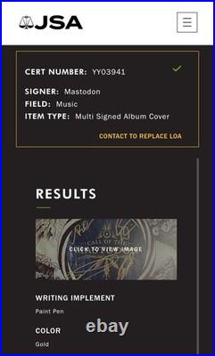Mastodon SIGNED Call Of The Mastodon LP Splatter Vinyl Album Brent Hinds JSA LOA