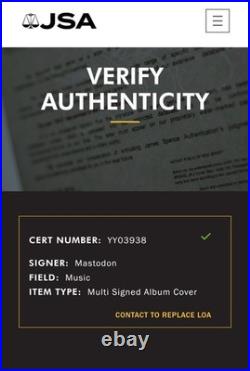 Mastodon SIGNED Leviathan 12 Vinyl Album LP Gatefold Brent Hinds JSA LOA
