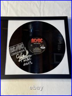 Matt Laug Signed Ac/dc Back In Black Vinyl Album Autograph Framed Psa/dna Coa