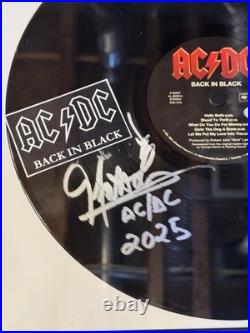 Matt Laug Signed Ac/dc Back In Black Vinyl Album Autograph Framed Psa/dna Coa