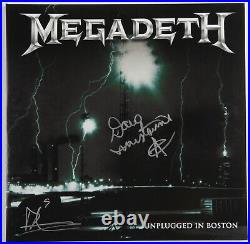 Megadeth JSA Signed Autograph Record Album Vinyl DAVE MUSTAINE Unplugged In Bost