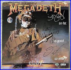 Megadeth X3 Signed So Far So Good So Far Vinyl Record Album COA Dave Mustaine