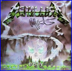 Metallica (4) Hetfield, Burton +2 Signed Album Cover With Vinyl BAS #A05152