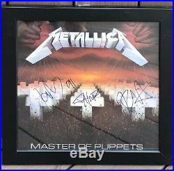 Metallica Master Of Puppets Album Vinyl LP Signed Autographed Framed Beckett LOA