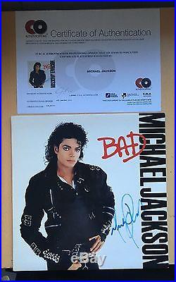 Michael Jackson BAD VINYL SLEEVE ALBUM Autographed SIGNED with COA
