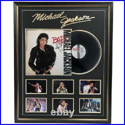 Michael Jackson Hand Signed Framed Bad Vinyl Album Record Certificate
