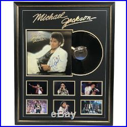 Michael Jackson Hand Signed Framed Thriller Vinyl Album Record Certificate Bad