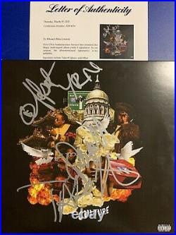 Migos Signed Vinyl Culture PSA/DNA COA LOA Quavo Offset Takeoff Lp Record Album