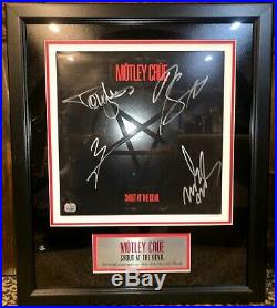 Motley Crue Dr Feelgood autographed signed framed album record LP Vinyl RARE