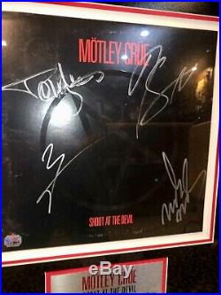 Motley Crue Shout at the Devil autographed signed framed album record LP Vinyl