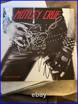 Mötley Crüe Too Fast for Love Autographed Signed Music Record Vinyl Album