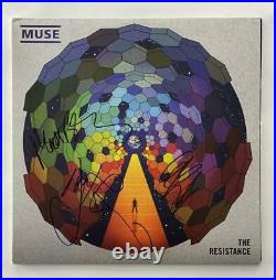 Muse Full Band (x3) Signed Autograph Album Vinyl Record The Resistance Jsa