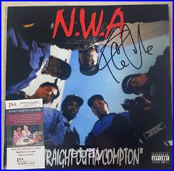 NWA ICE CUBE Straight Outta Compton Signed 12' Vinyl Record Album JSA