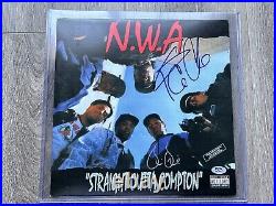 N. W. A Straight Outta Compton Vinyl Album LP Dr Dre Ice Cube Signed PSA