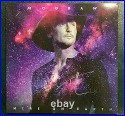 New Tim McGraw SIGNED Here On Earth double Album Vinyl Record LP Autographed