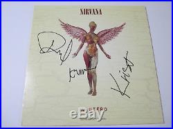 Nirvana Kurt Cobain In Utero signed autographed vinyl record album JSA COA