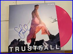 PINK SIGNED TRUSTFALL TRUST FALL ALBUM LP VINYL SIGNED NYC New