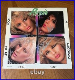 POISON signed vinyl album LOOK WHAT THE CAT DRAGGED IN BRET MICHAELS 1