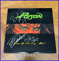 POISON signed vinyl album OPEN UP AND SAY AHH BRET MICHAELS + 2 1