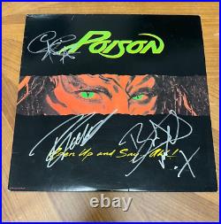 POISON signed vinyl album OPEN UP AND SAY AHH BRET MICHAELS + 2 2