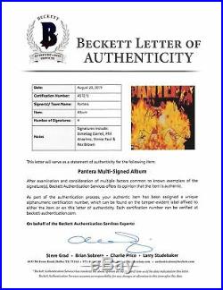 Pantera (4) Signed Reinventing the Steel Album Cover With Vinyl BAS #A57215