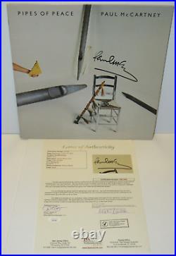 Paul McCartney Hand Signed Pipes Of Peace Vinyl Album Autographed JSA COA
