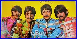 Paul Mccartney The Beatles Sgt Peppers Signed Album Cover With Vinyl Real COA