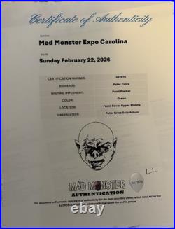 Peter Criss Solo Vinyl Signed 2/21/26 Very Nice Autograph KISS Mad Monster COA