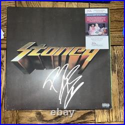 Post Malone Signed Autographed'STONEY' Vinyl Album JSA COA White Iverson PROOF