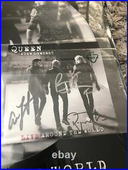 Queen Adam Lambert Live Around The World Latw Signed CD Cassette Vinyl Pic Disc